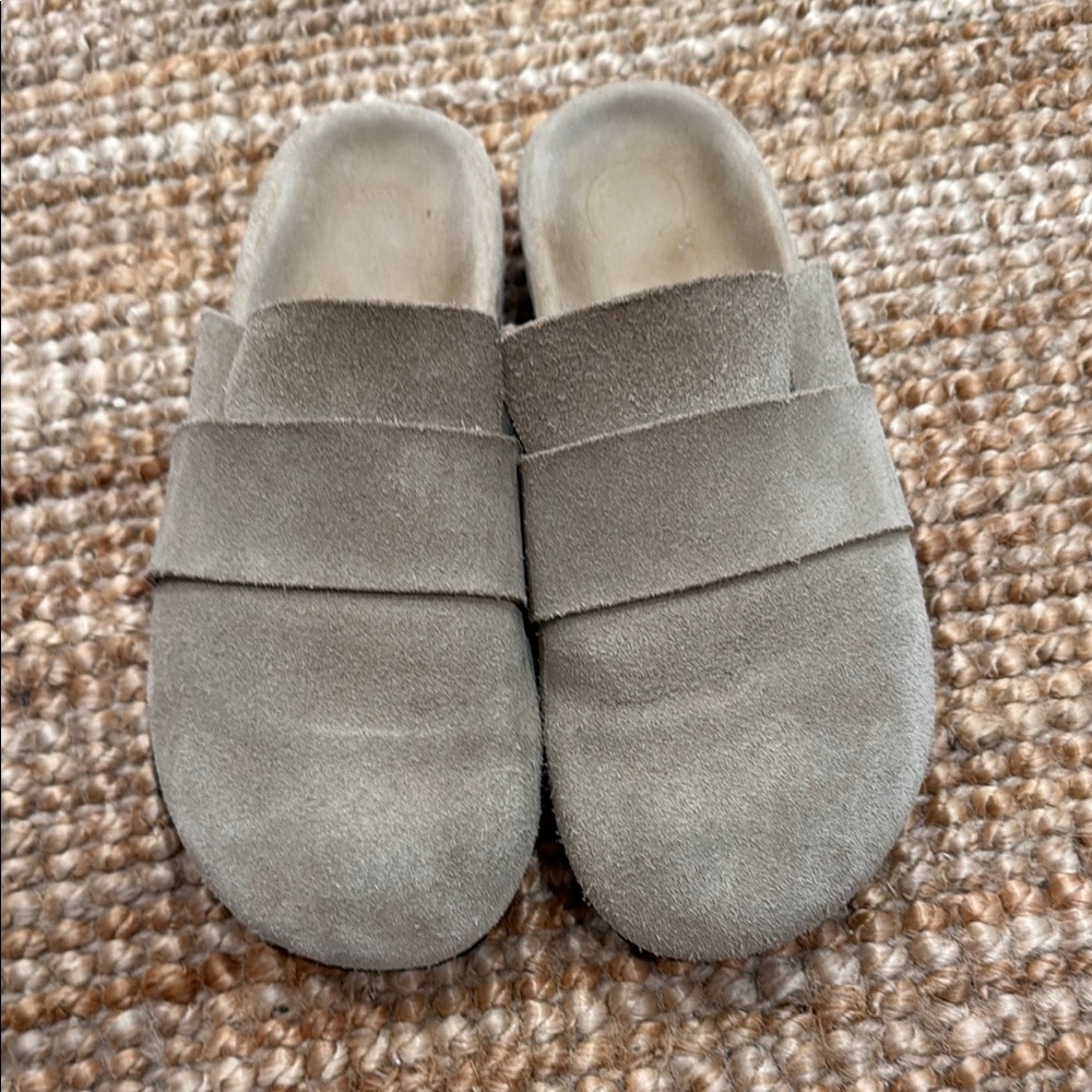 Closed brand suede mules